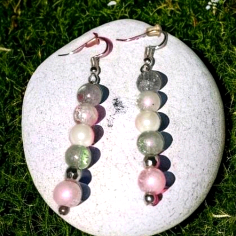 multicolor handmade beaded earrings